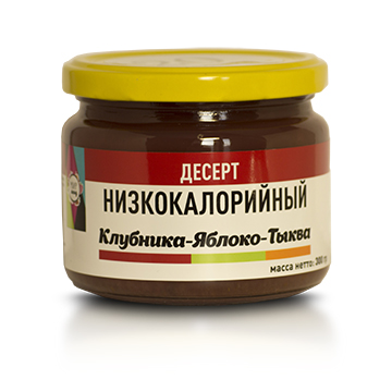 Десерт низкокалорийный Клубника-Яблоко-Тыква